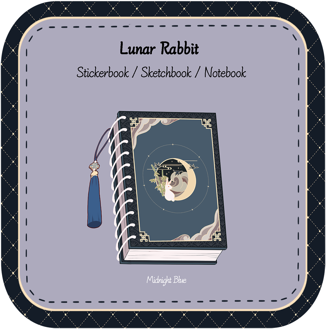 Lunar Rabbit A5 Midnight Blue Stickerbook | Sketchbook