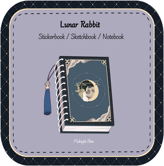 Lunar Rabbit A5 Midnight Blue Stickerbook | Sketchbook