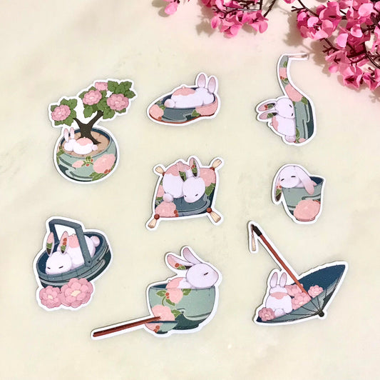 Night Rabbit Sticker Set