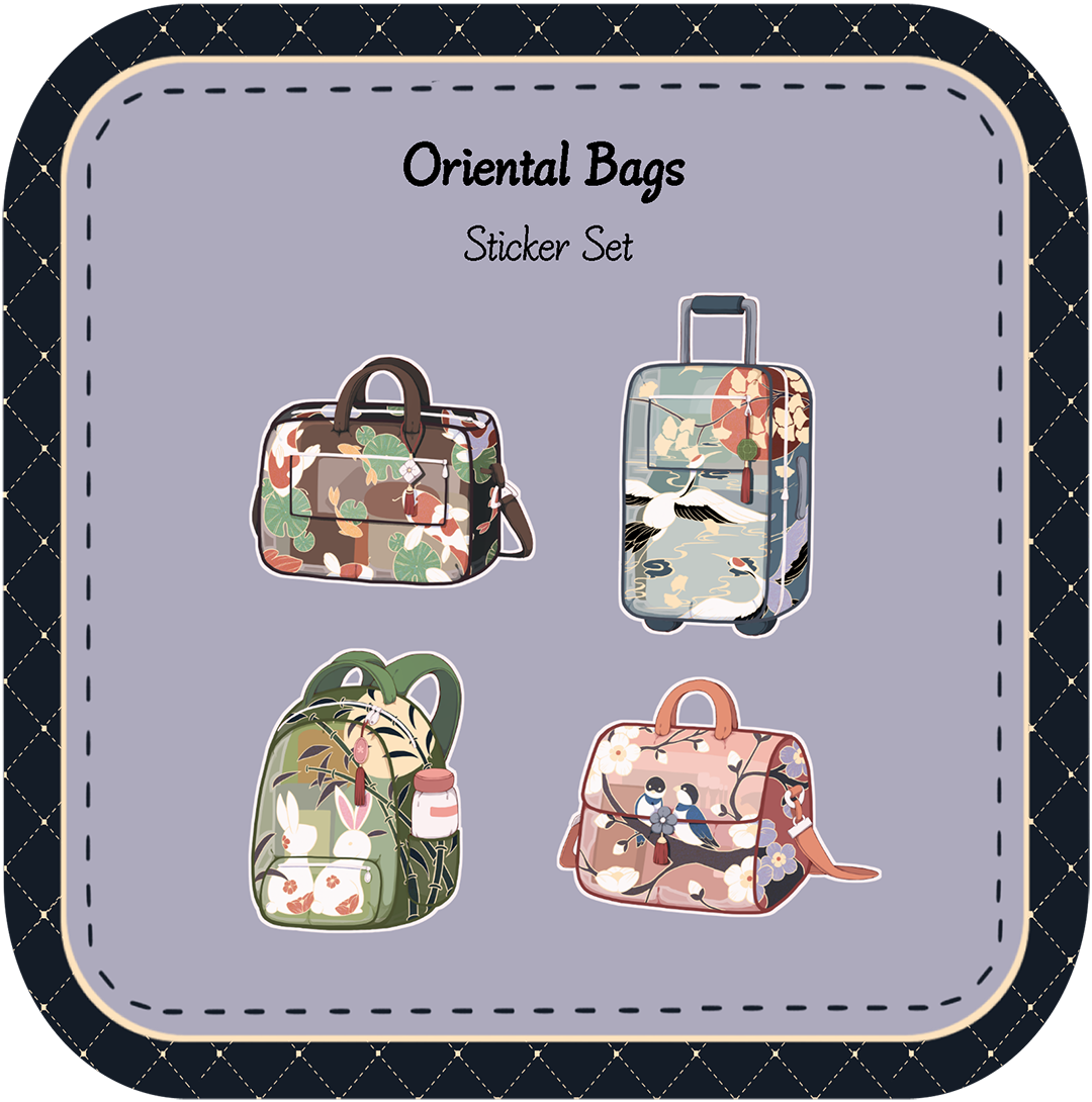 Oriental Bag Sticker Set