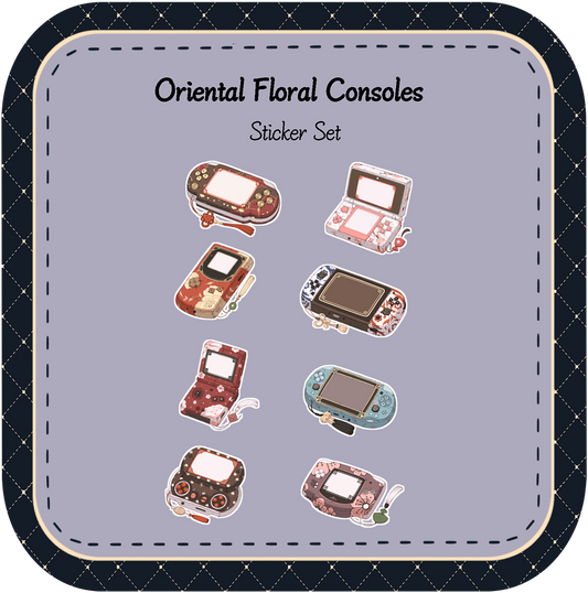 Oriental Floral Console Sticker Set