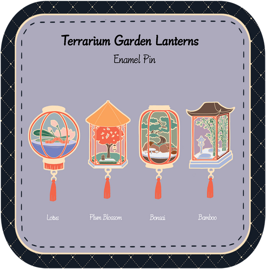 Terranium Garden Lanterns Enamel Pin - Plum Blossom