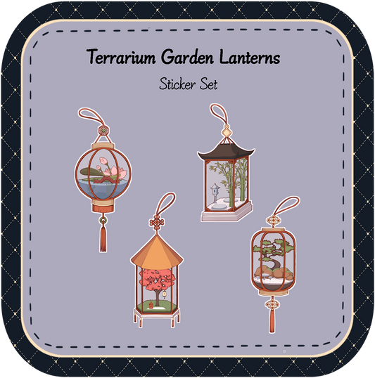 Terrarium Garden Lanterns Sticker Set