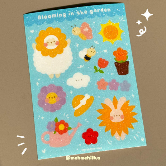 mehmeh | Glitter Sticker Sheet - Blooming in the Garden