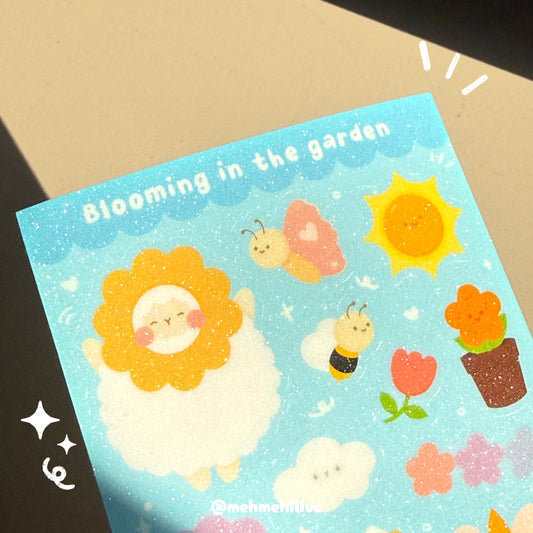 mehmeh | Glitter Sticker Sheet - Blooming in the Garden