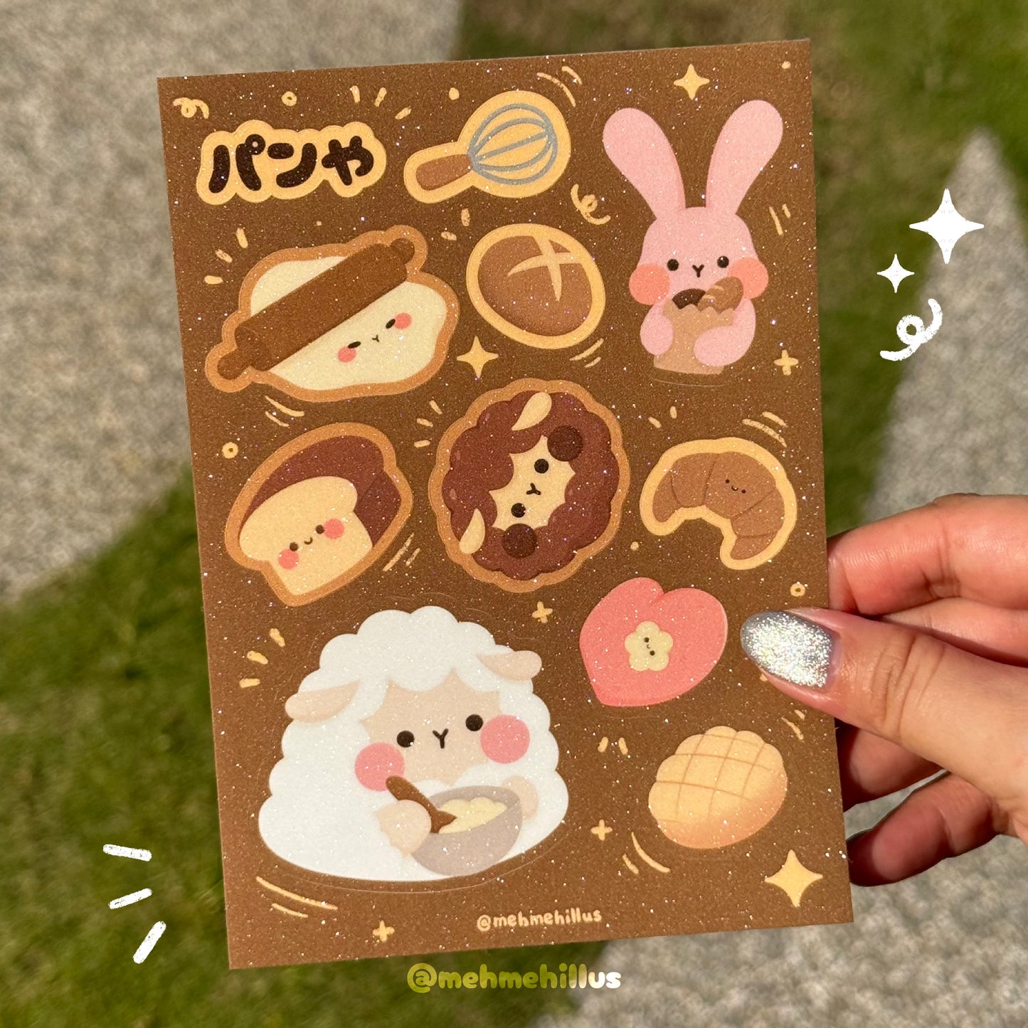 mehmeh | Glitter Sticker Sheet - Bakery