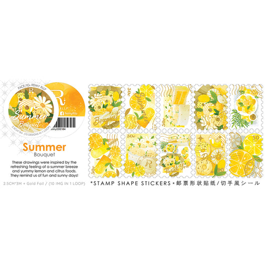 Gold Foil Stamp Washi // Summer Bouquet