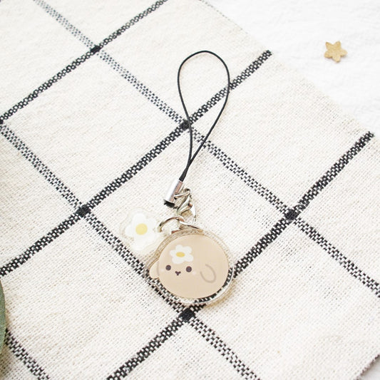 Brown Flower Rabbit Charm