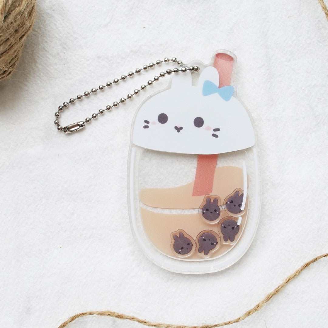 Bunny Boba Acrylic Shaker Keychain