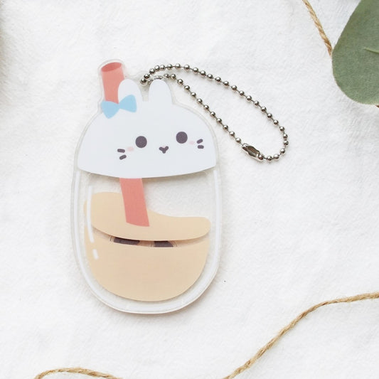 Bunny Boba Acrylic Shaker Keychain