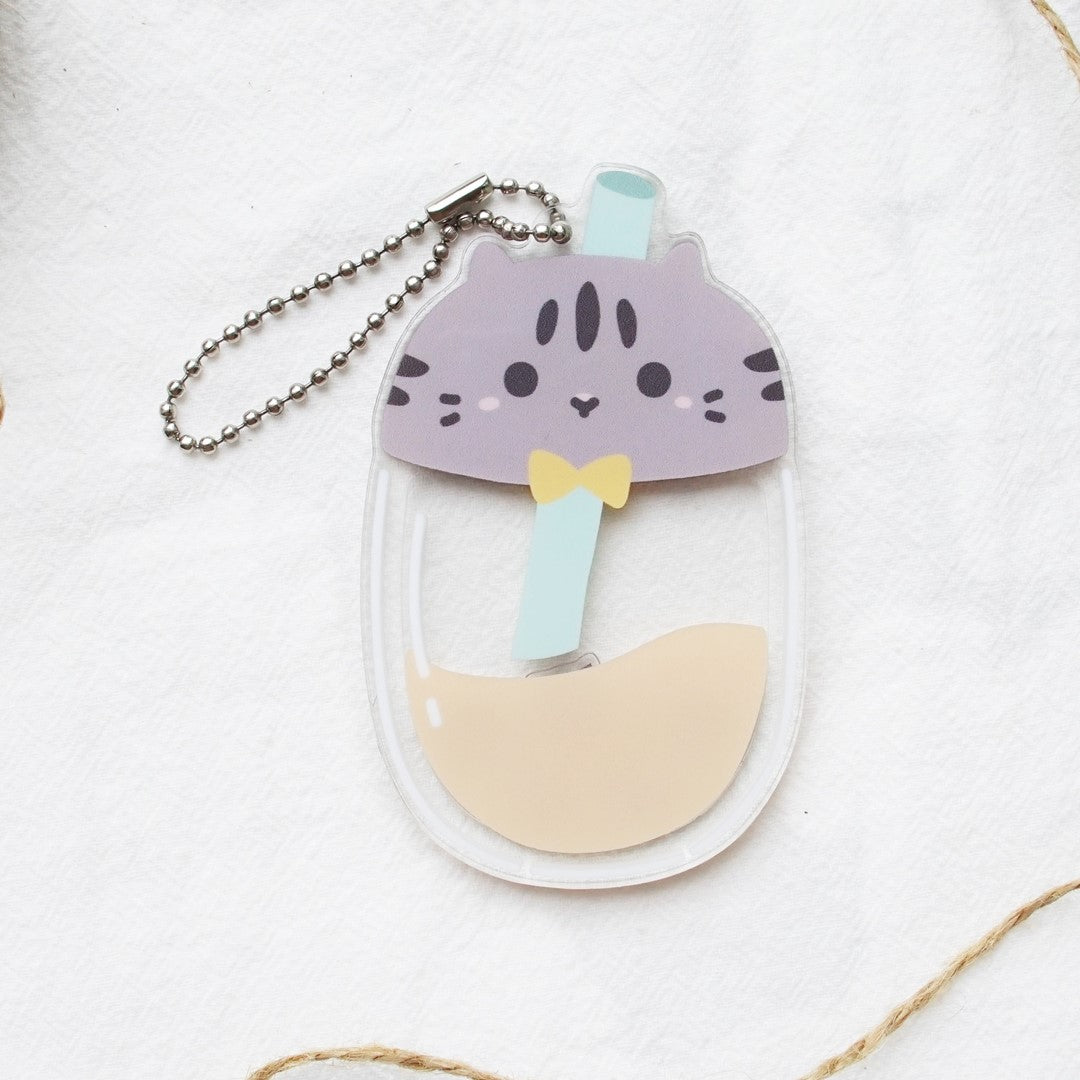 Cat Boba Acrylic Shaker Keychain