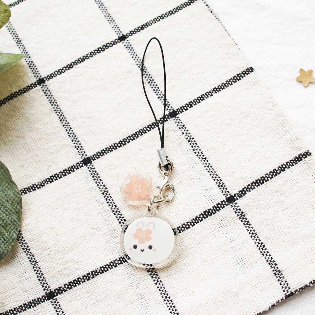 White Flower Rabbit Charm