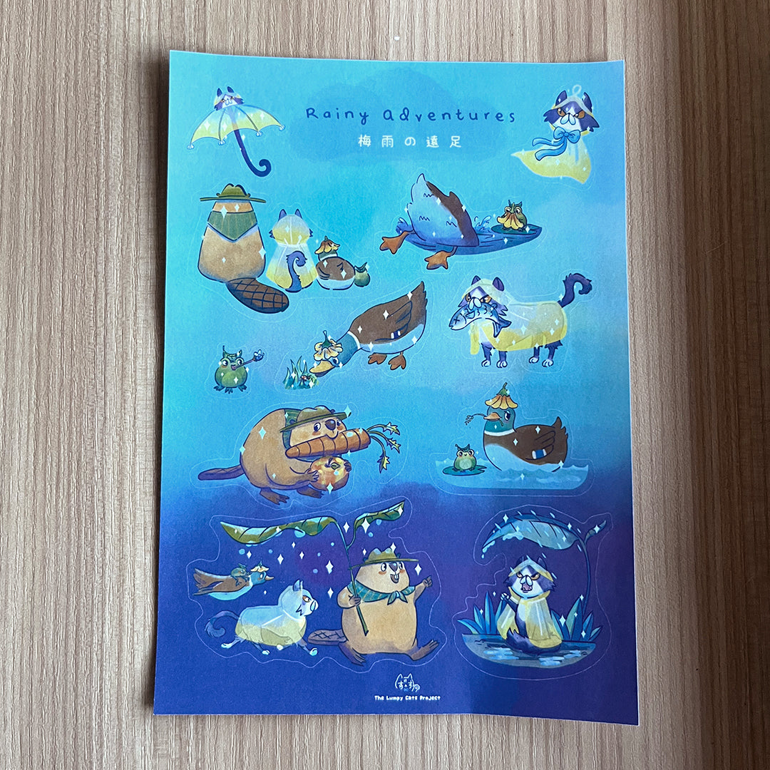 Rainy Adventures Washi Sticker Sheet