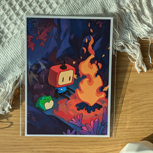 Timi Dabot A6 Art Print - Campfire