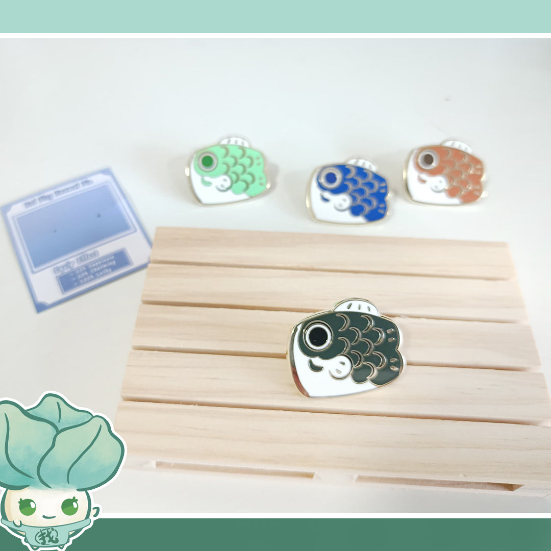Enamal Pin - Koi Flag