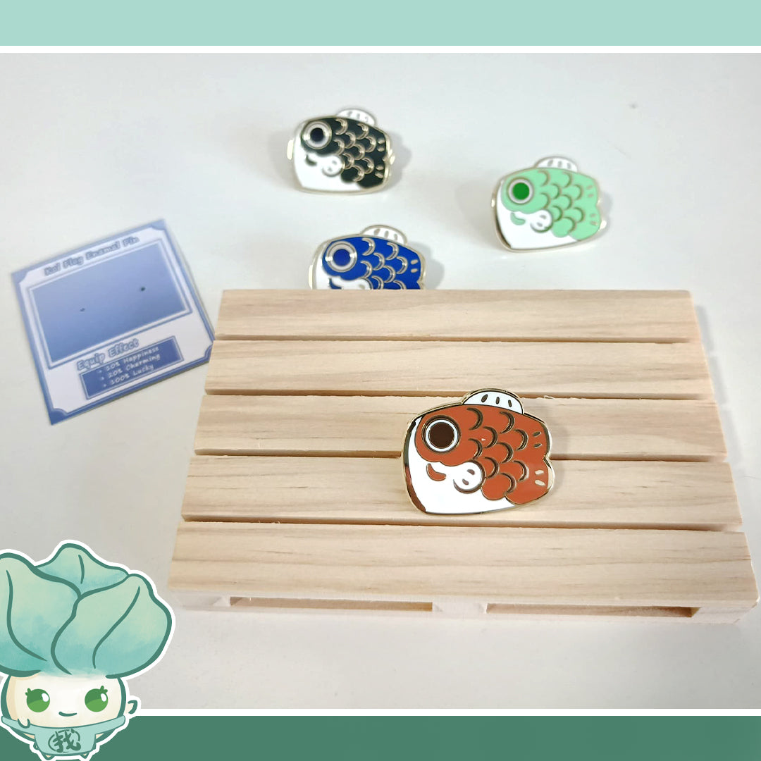 Enamal Pin - Koi Flag