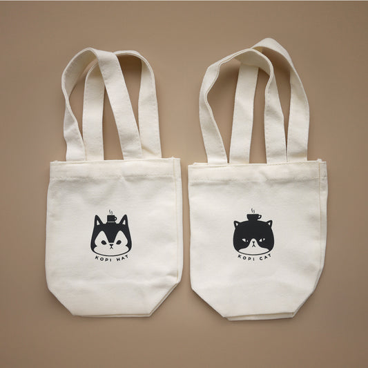 Kopi Hat Canvas Coffee Cup Holder Bag