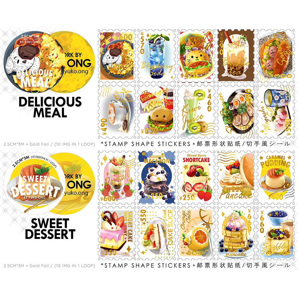 Gold Foil Stamp Washi // Sweet Desserts