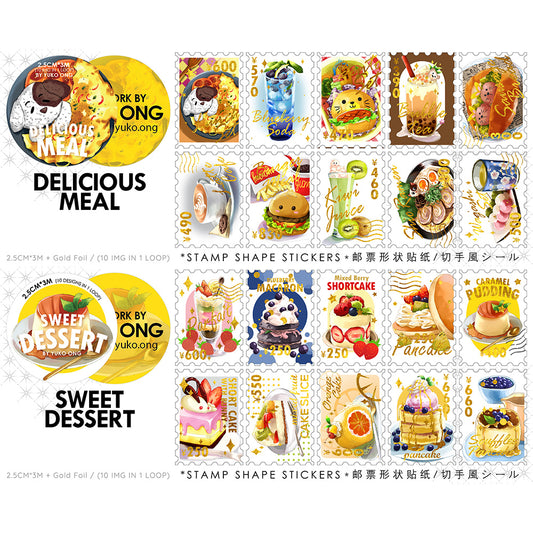 Gold Foil Stamp Washi // Sweet Desserts