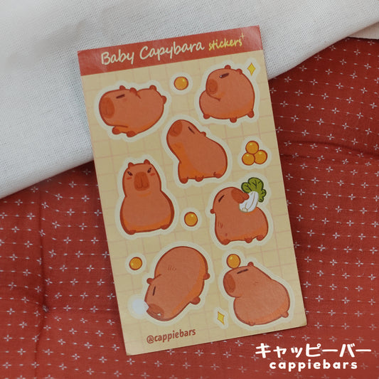 baby capybara sticker sheet