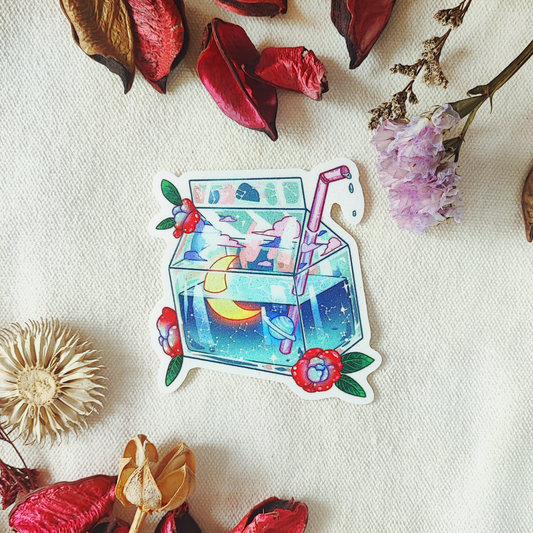 Galaxy Milk Carton Sticker