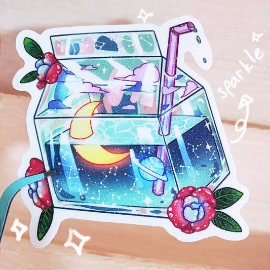 Galaxy Milk Carton Sticker
