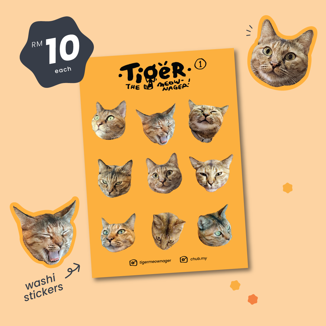 Tiger Meownager Sticker Sheets [2 types] – chub.my