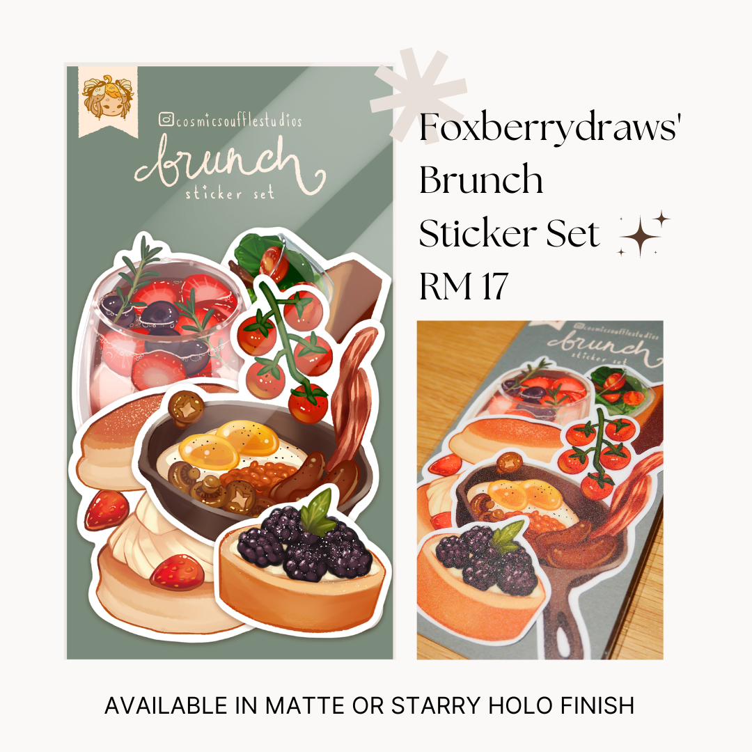 foxberrydraws' Brunch Sticker Set in Starry Holo