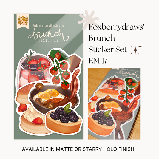 foxberrydraws' Brunch Sticker Set in Starry Holo