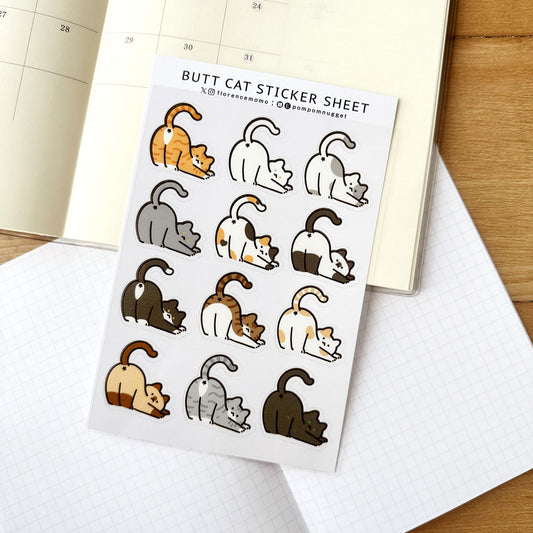 florencemomo Sticker Sheet | Butt Cat