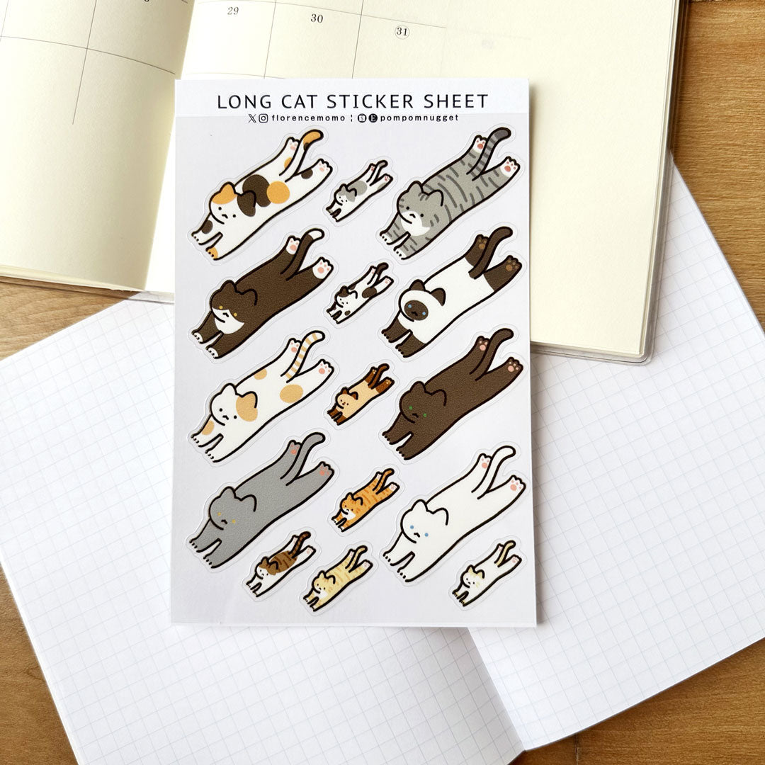 florencemomo Sticker Sheet | Long Cat