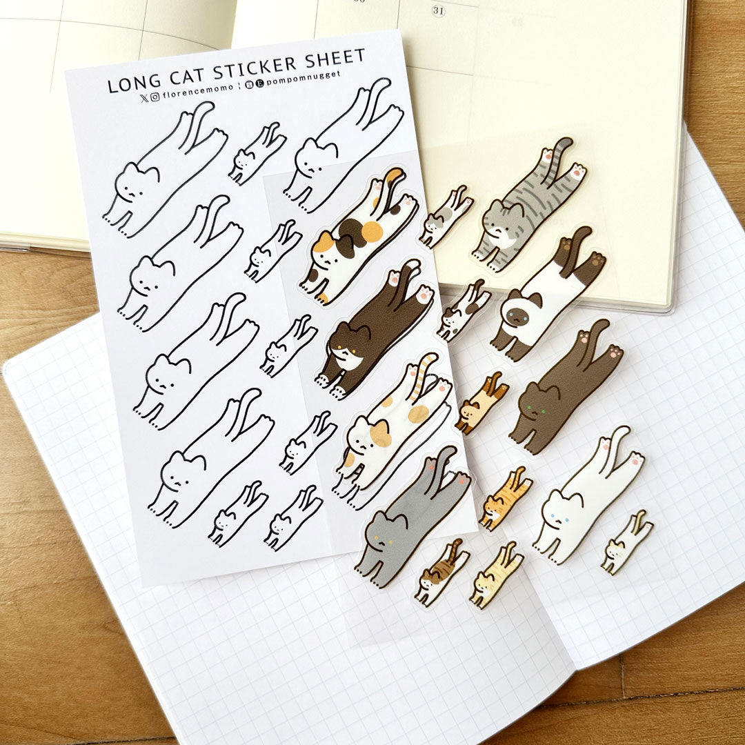 florencemomo Sticker Sheet | Long Cat
