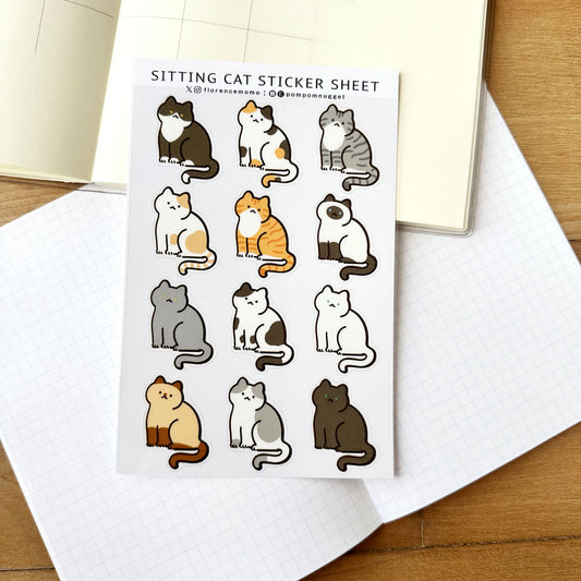 florencemomo Sticker Sheet | Sitting Cat