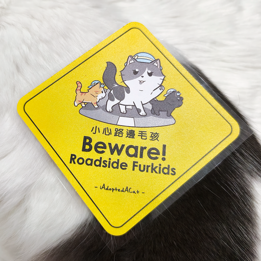 果醬日常 iAdoptedACat : Outdoor Car Sticker - Beware! Roadside furkids
