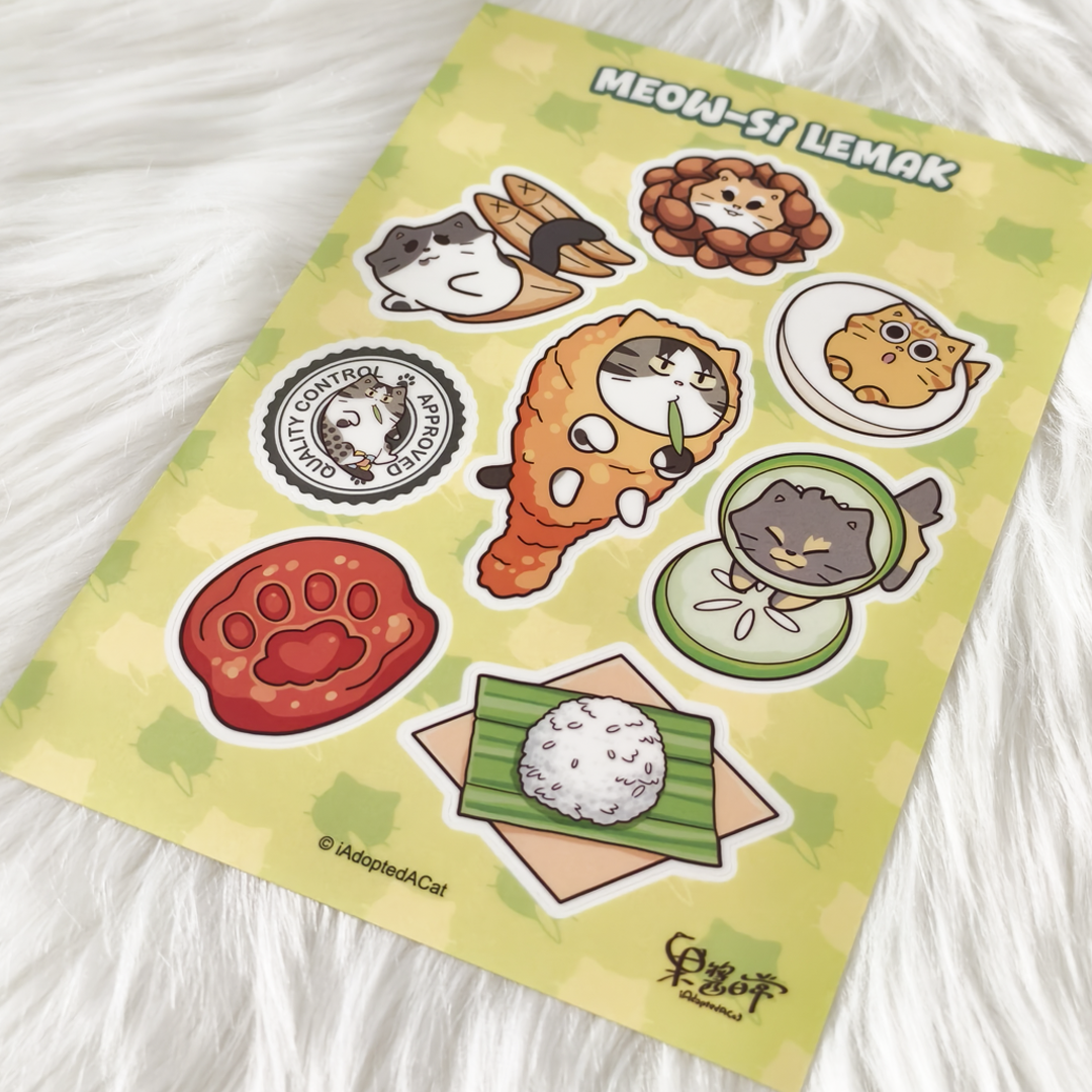 果醬日常 iAdoptedACat : Sticker Sheet - Meowsi Lemak