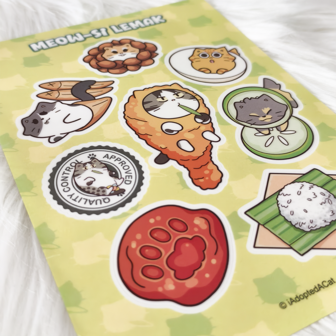 果醬日常 iAdoptedACat : Sticker Sheet - Meowsi Lemak