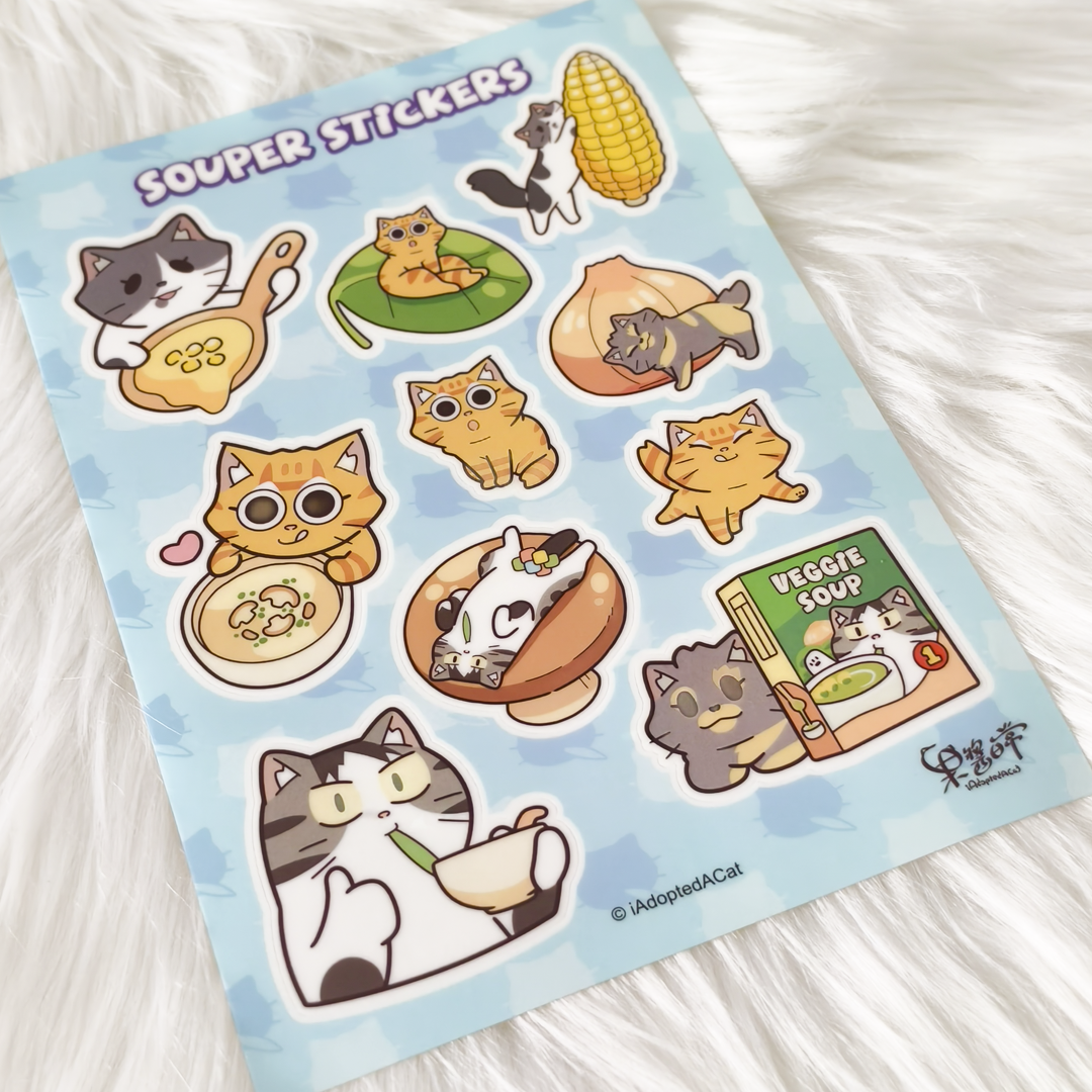 果醬日常 iAdoptedACat : Sticker Sheet - Souper Sticker