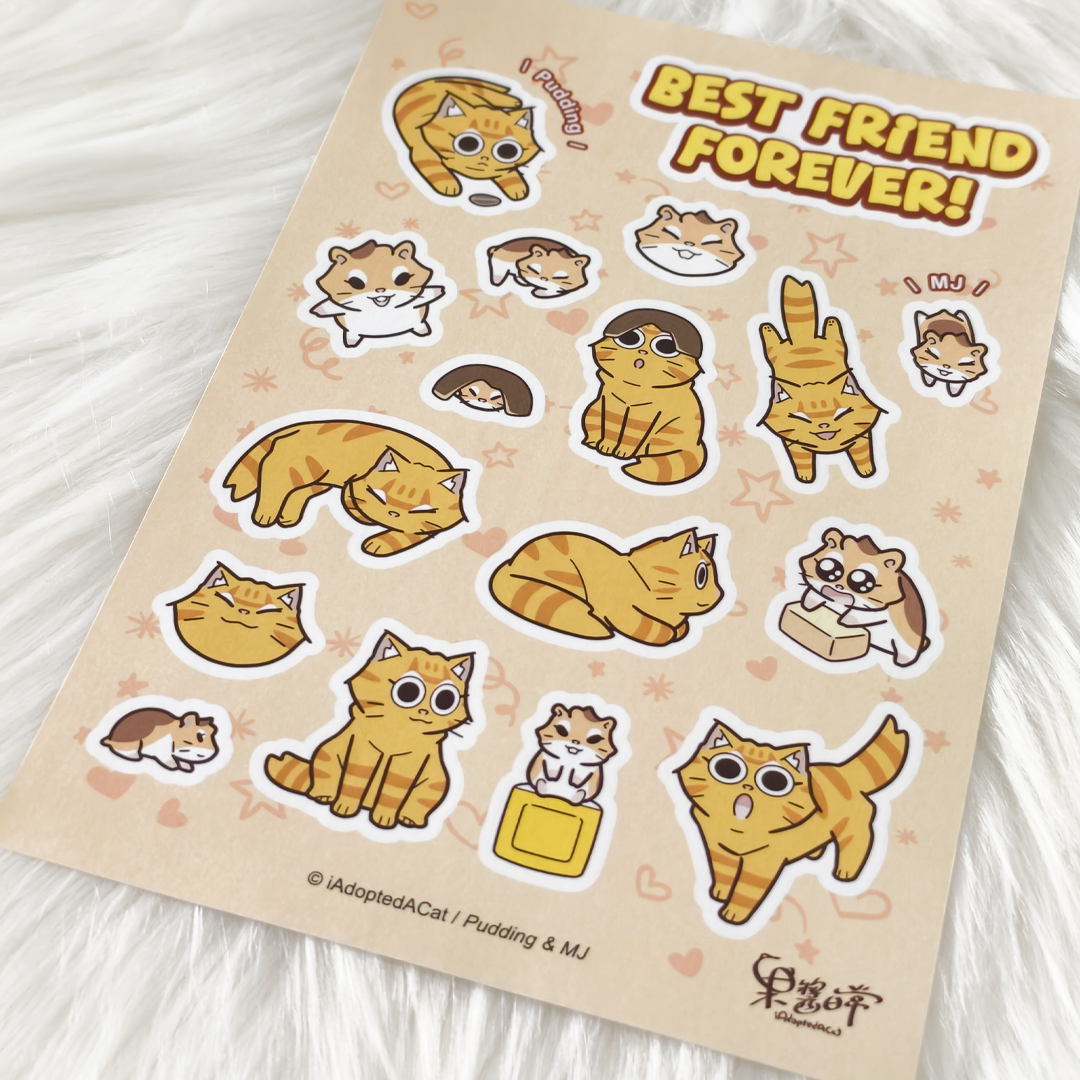 果醬日常 iAdoptedACat : Washi Sticker Sheet - Best Friend Forever