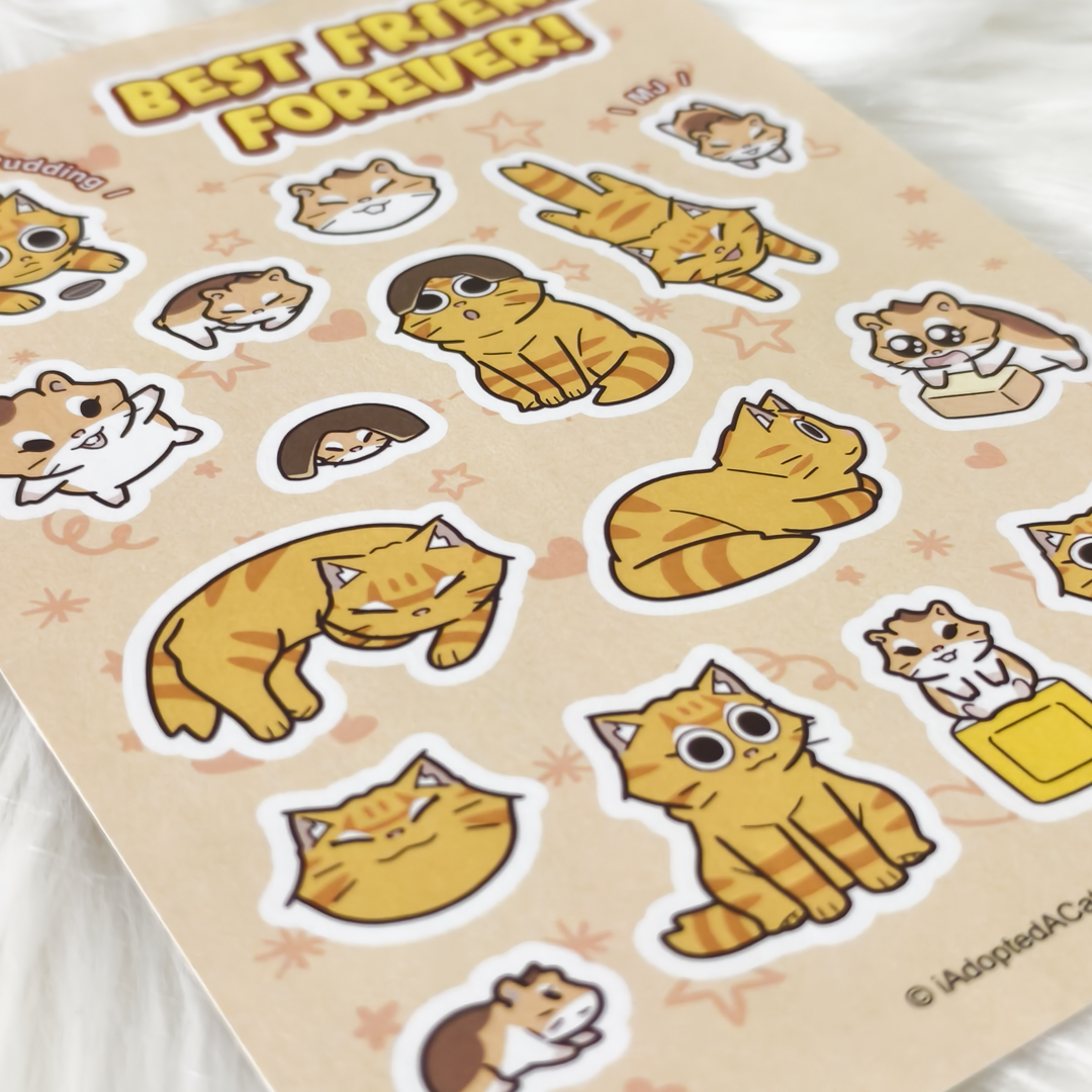 果醬日常 iAdoptedACat : Washi Sticker Sheet - Best Friend Forever