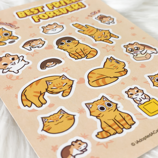 果醬日常 iAdoptedACat : Washi Sticker Sheet - Best Friend Forever