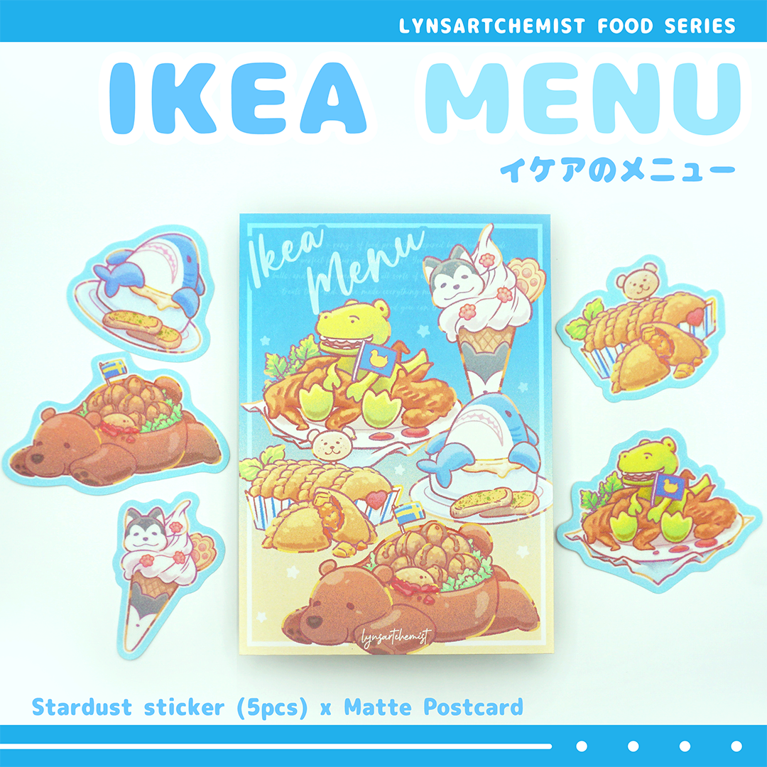 Postcard Sticker Festival Series Postcard & Sticker Pack | Ikea Menu – chub.my