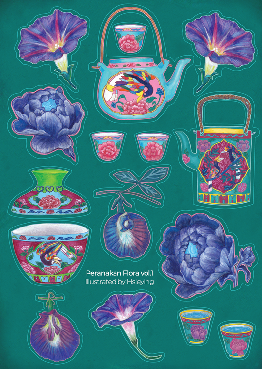 Peranakan flora sticker sheet vol.1
