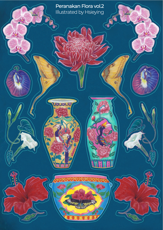 Peranakan flora sticker sheet vol.2