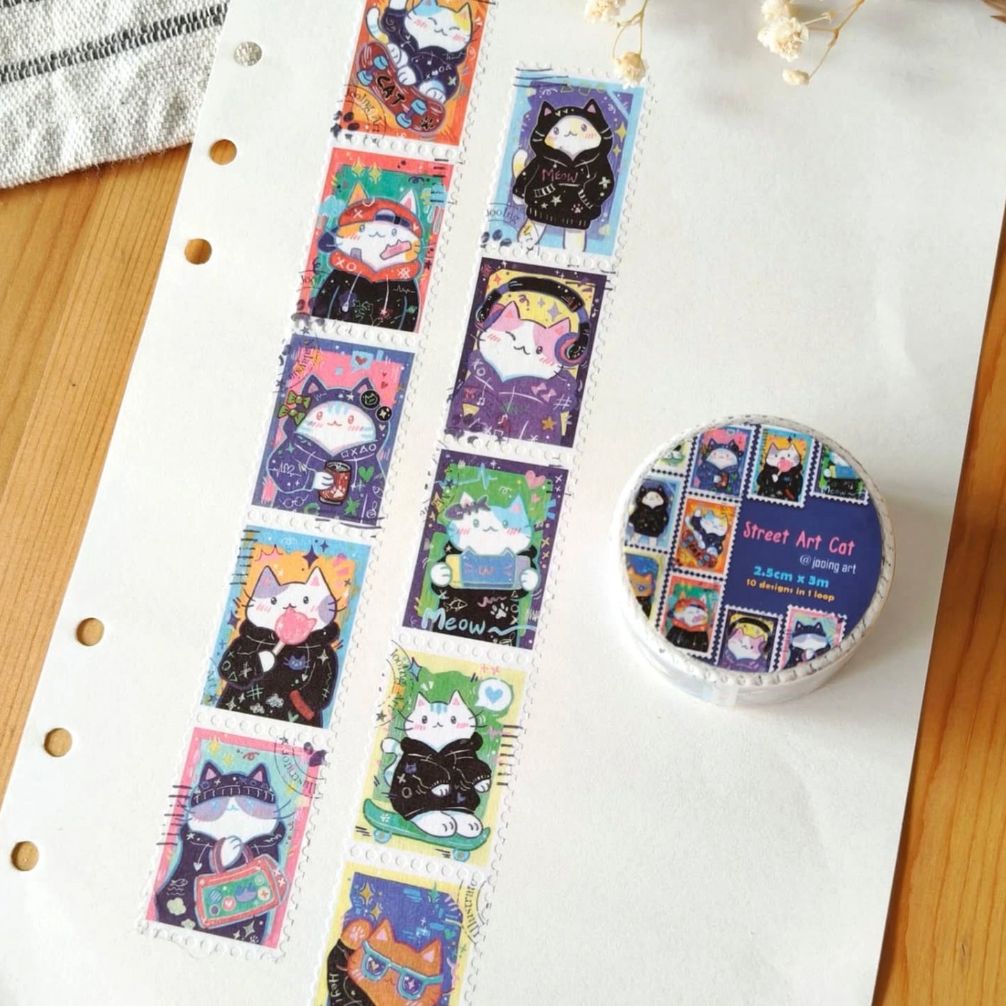 Stamp Washi Tape - Street Art Cat