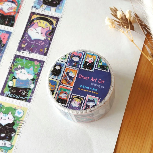 Stamp Washi Tape - Street Art Cat