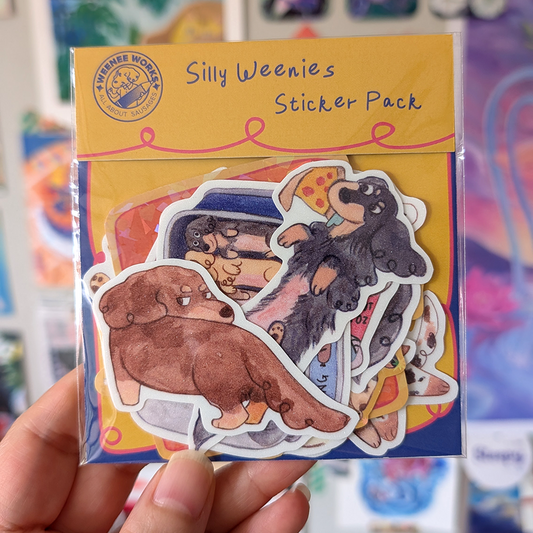 weenee works- silly weenies sticker pack
