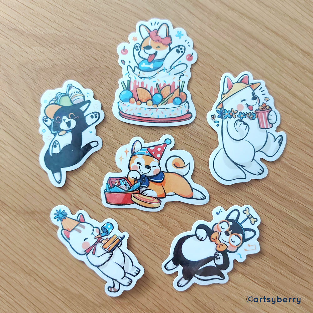 Waterproof Stickers (Holo) // Party Animals