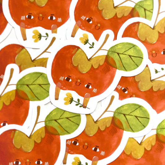 BlueBean Apple with Flower Sticker