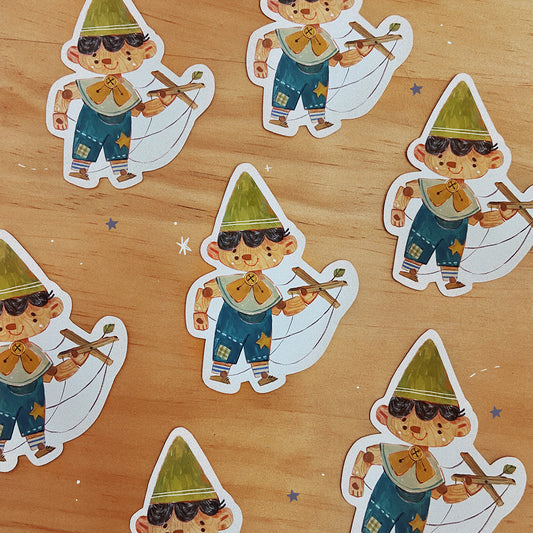 BlueBean Wood Puppet Pupi Piney Sticker