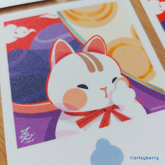 Sparkly Art Print // Mini Polaroid: Sassy Cat